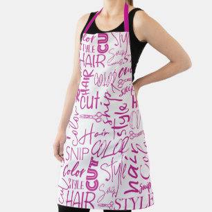 Friseur Typografie Rosa und Weiß Moderne Schürze