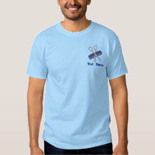 Friseur und Friseur Besticktes T-Shirt