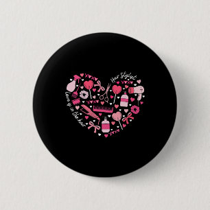 Friseur Valentinstag Herz Friseuse Kosmetik Button