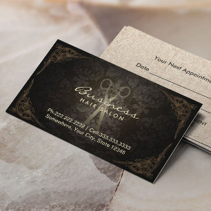 Friseur Vintag Damaskus Salon Ernennung Terminkarte