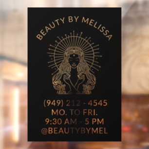Friseur Visagistik Nagelstudio Salon Gold Schwarz Fensteraufkleber