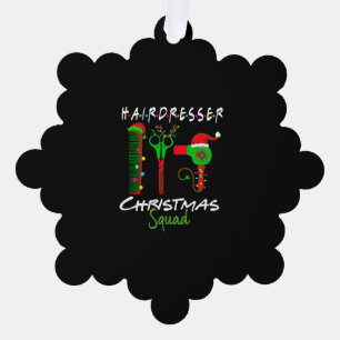 Friseur Weihnachts-Crew Matching Geschenke Ornament Karte