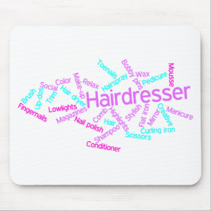 Friseur-Wort-Wolke Mousepad