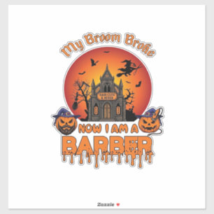 Friseurbürste zerbrach Halloween-Kürbis-Schneider Aufkleber