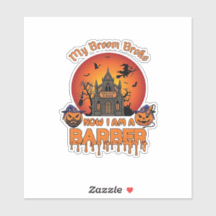 Friseurbürste zerbrach Halloween-Kürbis-Schneider Aufkleber