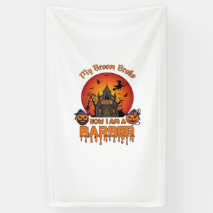 Friseurbürste zerbrach Halloween-Kürbis-Schneider Banner