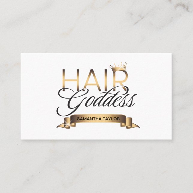 Friseurbus: Goldtypografie-Friseurbus Visitenkarte (Vorderseite)