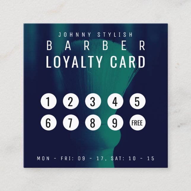 Friseure bürsten monotone Loyalität Quadratische Visitenkarte (Vorderseite)
