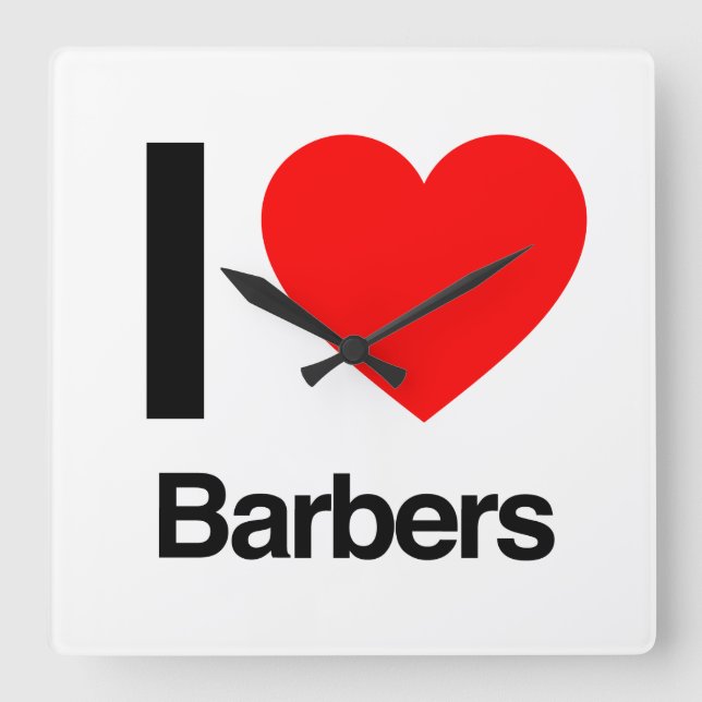 Friseure der Liebe I Quadratische Wanduhr (Vorderseite)