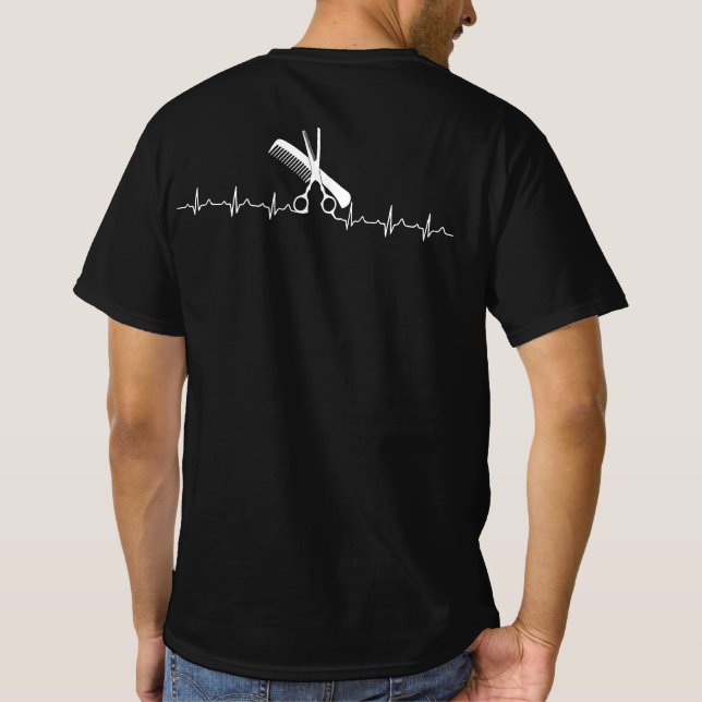 Friseure: Heartbeat Liebe Friseur T-Shirt (Rückseite)