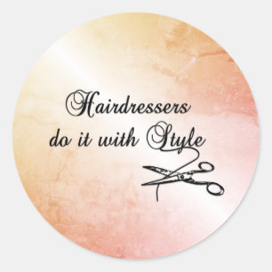 Friseure machen das mit Stil Runder Aufkleber