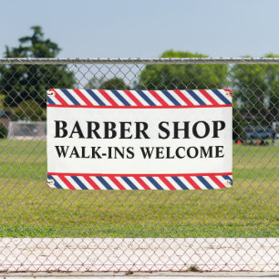 Friseurgeschäft Laufkundschaft erwünscht Geschäfts Banner