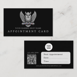 Friseurgeschäft Silver Owl QR-Code-Termin-Karten Visitenkarte
