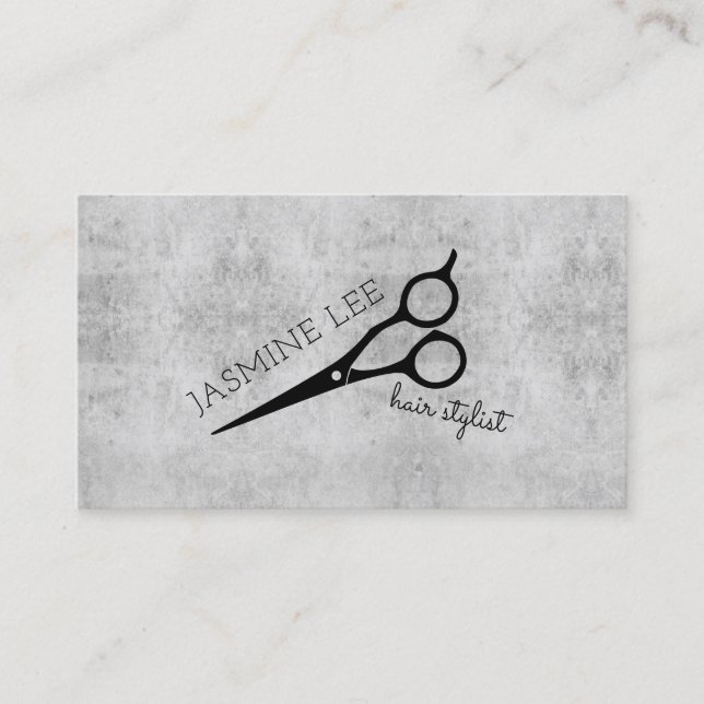 Friseurhaar-Stylistin minimalistischer schwarzer S Visitenkarte (Vorderseite)