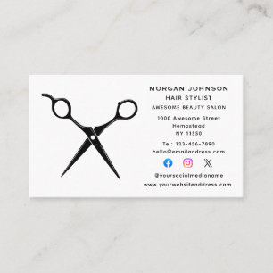 Friseurin Beautician Social Media Visitenkarte