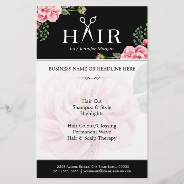 Friseurin-Friseurin-Hair-Cut-Typografie-Logo-Klass Flyer (Vorne)