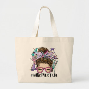 Friseurin Messy Bun Cosmetologist Friseurin Jumbo Stoffbeutel