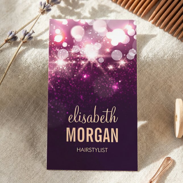Friseurin - Rosa Glitzer Glitzern Visitenkarte (Von Creator hochgeladen)