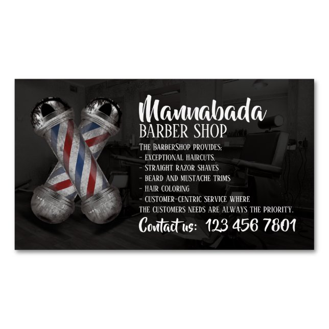 Friseurlogos-Liefershop - kundenspezifisches Foto Magnetische Visitenkarte (Vorderseite)