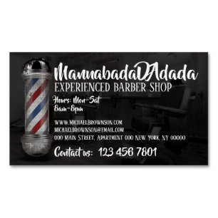 Friseurpol Haar Mann Shop individuelles Foto Magnetische Visitenkarte