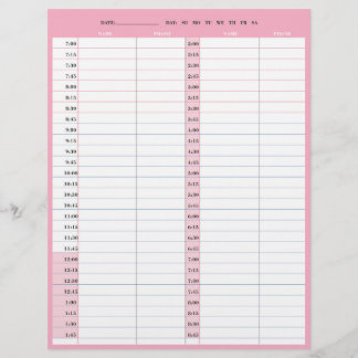 Friseursalon 1-tägige Terminkalender Briefbogen