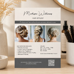 Friseursalon 3 Fotos QR Flyer