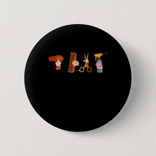 Friseursalon Artikel Friseur Werkzeuge Friseur Sty Button (Vorderseite)
