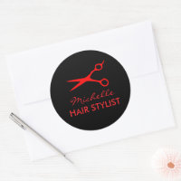 Friseursalon-Aufkleber mit Logo roter Haarschneide