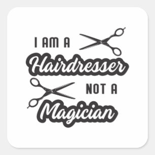 Friseursalon Barber Schere Friseur Geschenk Idee Quadratischer Aufkleber