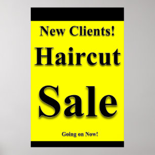 Friseursalon Barbershop Poster Haarschnitt Sale Ne