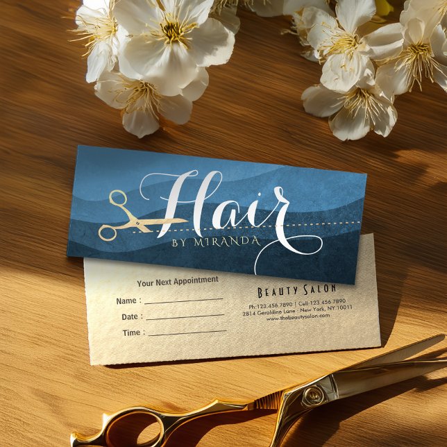 Friseursalon Beauty Blue Gold Schere (Von Creator hochgeladen)