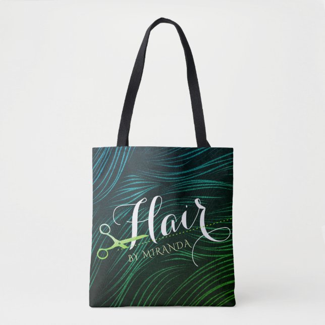 Friseursalon Beauty Green Gold Schere Tasche (Vorderseite)