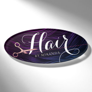 Friseursalon Beauty Rose Goldschere Namenschild