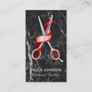 Friseursalon Black Marble Business Card Visitenkarte