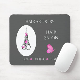 Friseursalon-Boutique-Geschäfts-Branding-Schere Mousepad