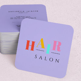 Friseursalon bunte Typografie Moderne Friseurin Quadratische Visitenkarte