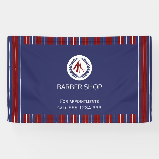 Friseursalon, einfache, weiße Streifen Banner (Horizontal)