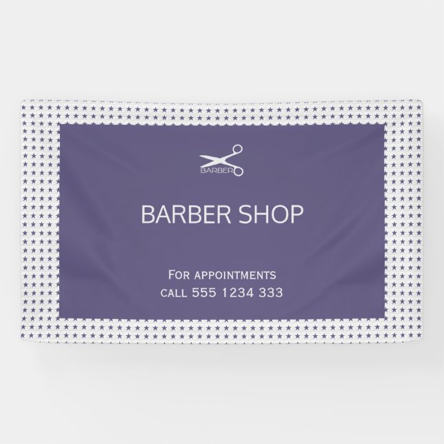 Friseursalon, einfaches Marinemuster Banner (Horizontal)