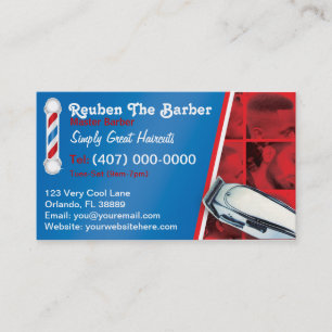 Friseursalon-Friseur (Friseurpfosten und -scherer) Visitenkarte