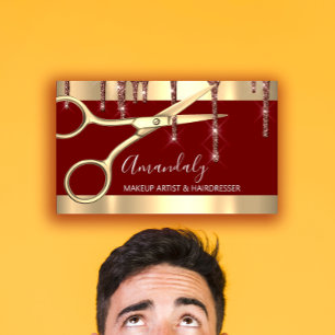 Friseursalon-Friseur Goldene Schere Burgund Visitenkarte