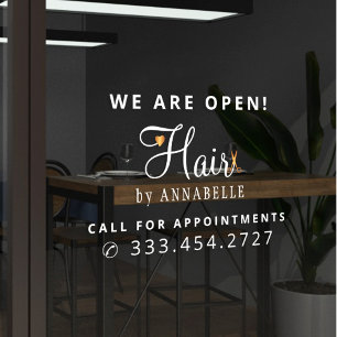 Friseursalon Friseur Name Promotional Fensteraufkleber