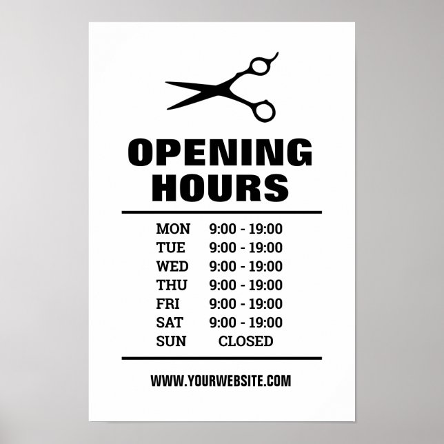 Friseursalon Friseur Öffnungszeiten Poster (Vorne)