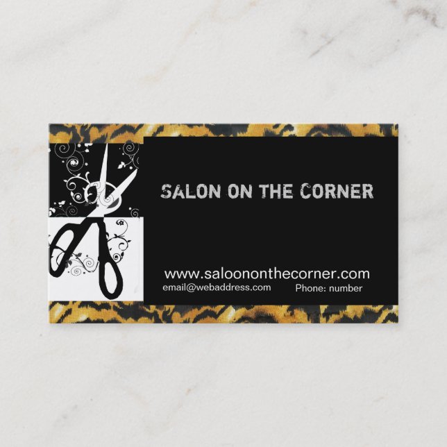 Friseursalon Friseur Trendy Schere Swimming Pool Terminkarte (Vorderseite)