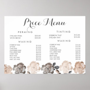 Friseursalon Friseurin Menü Preis Poster