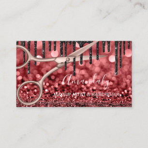 Friseursalon Friseursalon Rose GlitterScissors Tro Visitenkarte