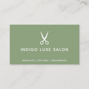 Friseursalon Friseurstylist Moderne Schere Grün Visitenkarte