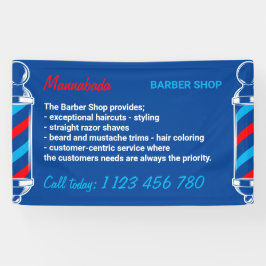 Friseursalon für Schiffe mit rotem Pole Banner