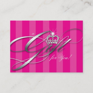 Friseursalon-Geschenkgutschein-Rosa Stripes Krone Rabattkarte