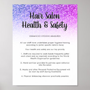 Friseursalon Gesundheitspflegeplakat Lila Glitzer Poster