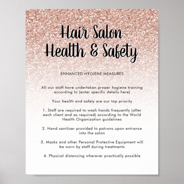 Friseursalon Gesundheitspflegeplakat Pink Peach Gl Poster (Vorne)